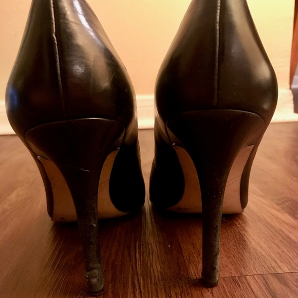 Enzo Angiolini Leather Peep Toe Pumps Heels - Picture 4 of 7